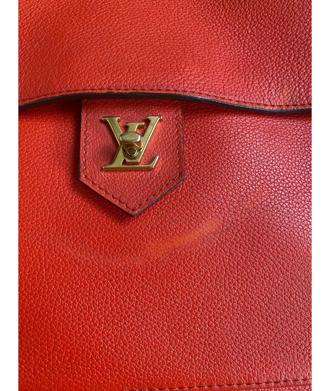 LOUIS VUITTON Красная кожаная сумка с короткими ручками, фото 7