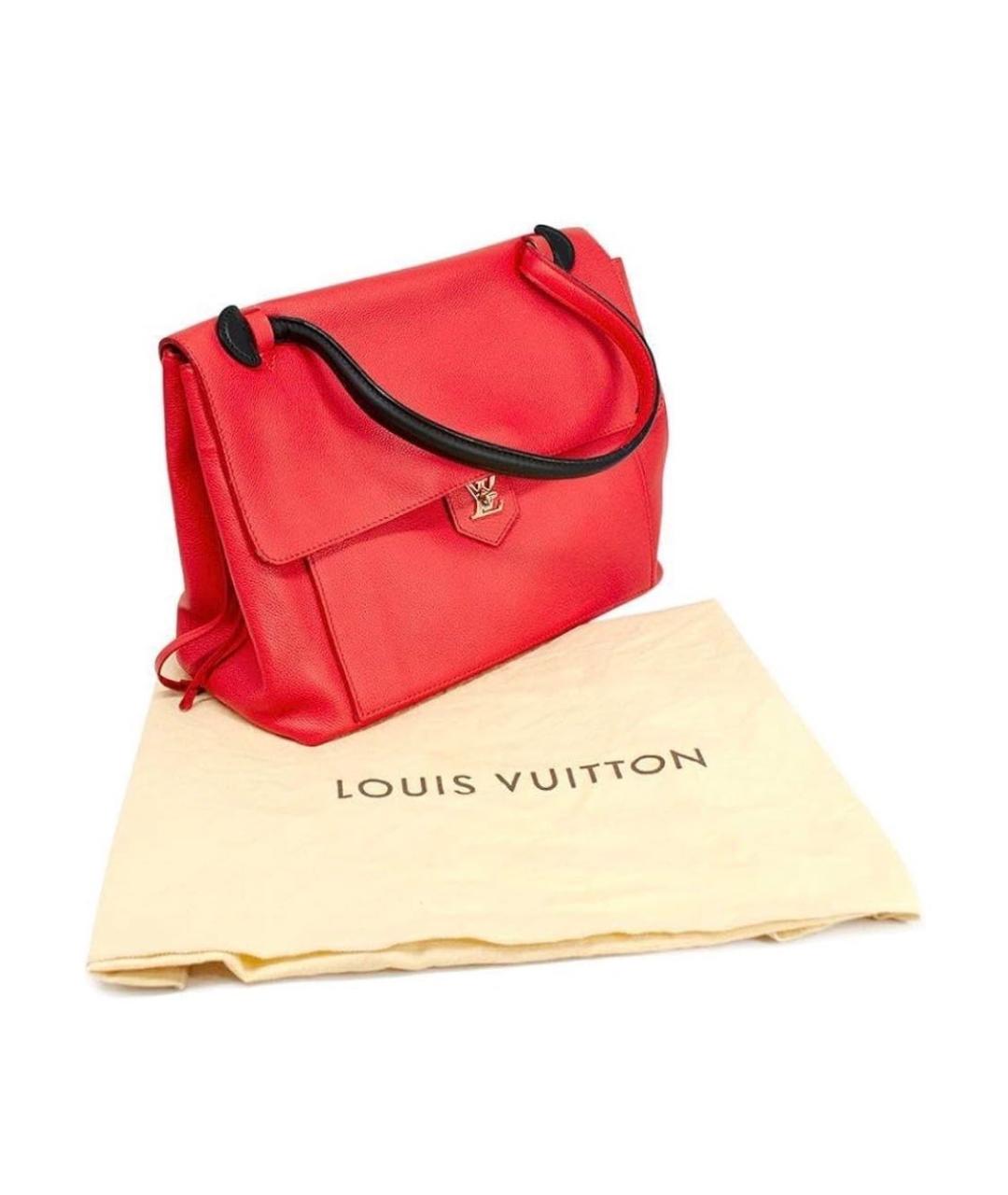 LOUIS VUITTON Красная кожаная сумка с короткими ручками, фото 2