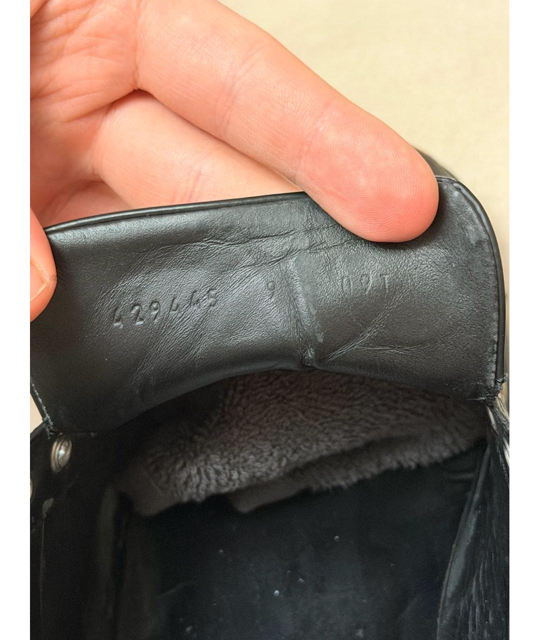 GUCCI Черные кожаные низкие кроссовки / кеды, фото 5