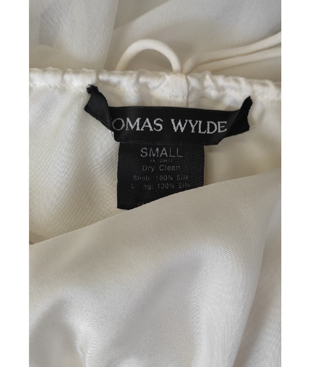 THOMAS WYLDE Белое шелковое платье, фото 4
