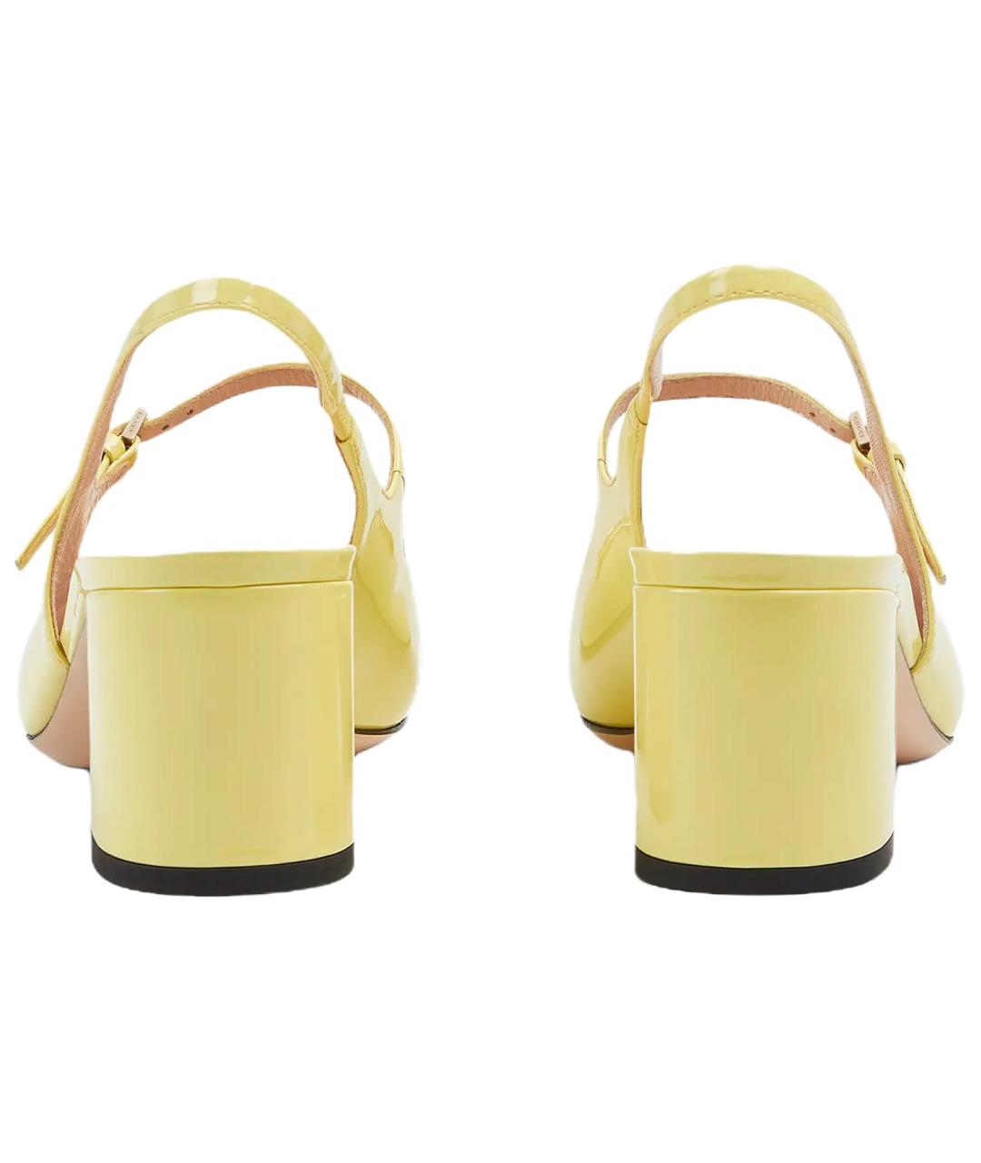 GUCCI Желтые кожаные туфли, фото 4