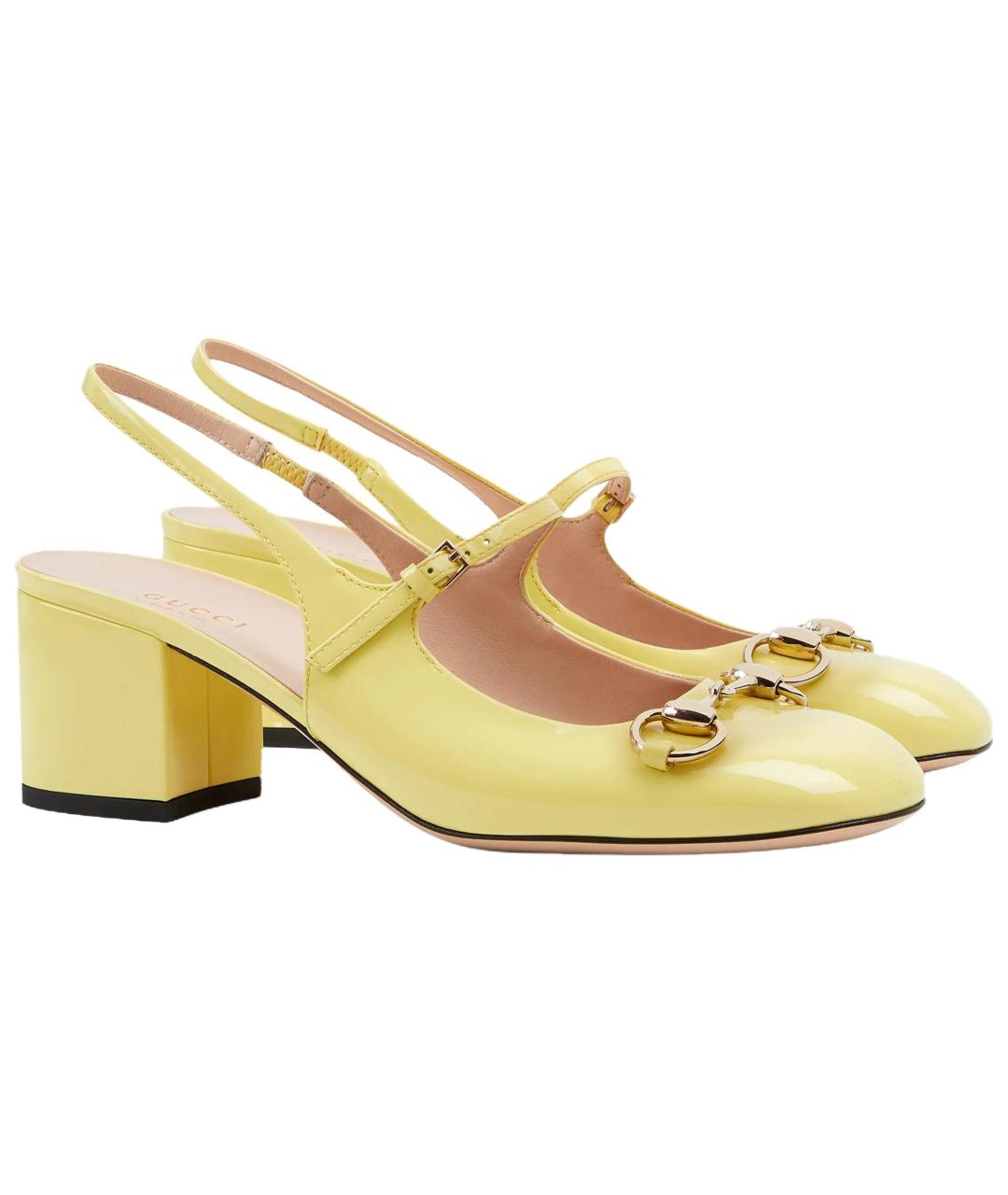 GUCCI Желтые кожаные туфли, фото 2