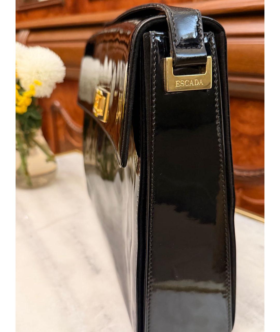 ESCADA Черная сумка с короткими ручками из лакированной кожи, фото 3