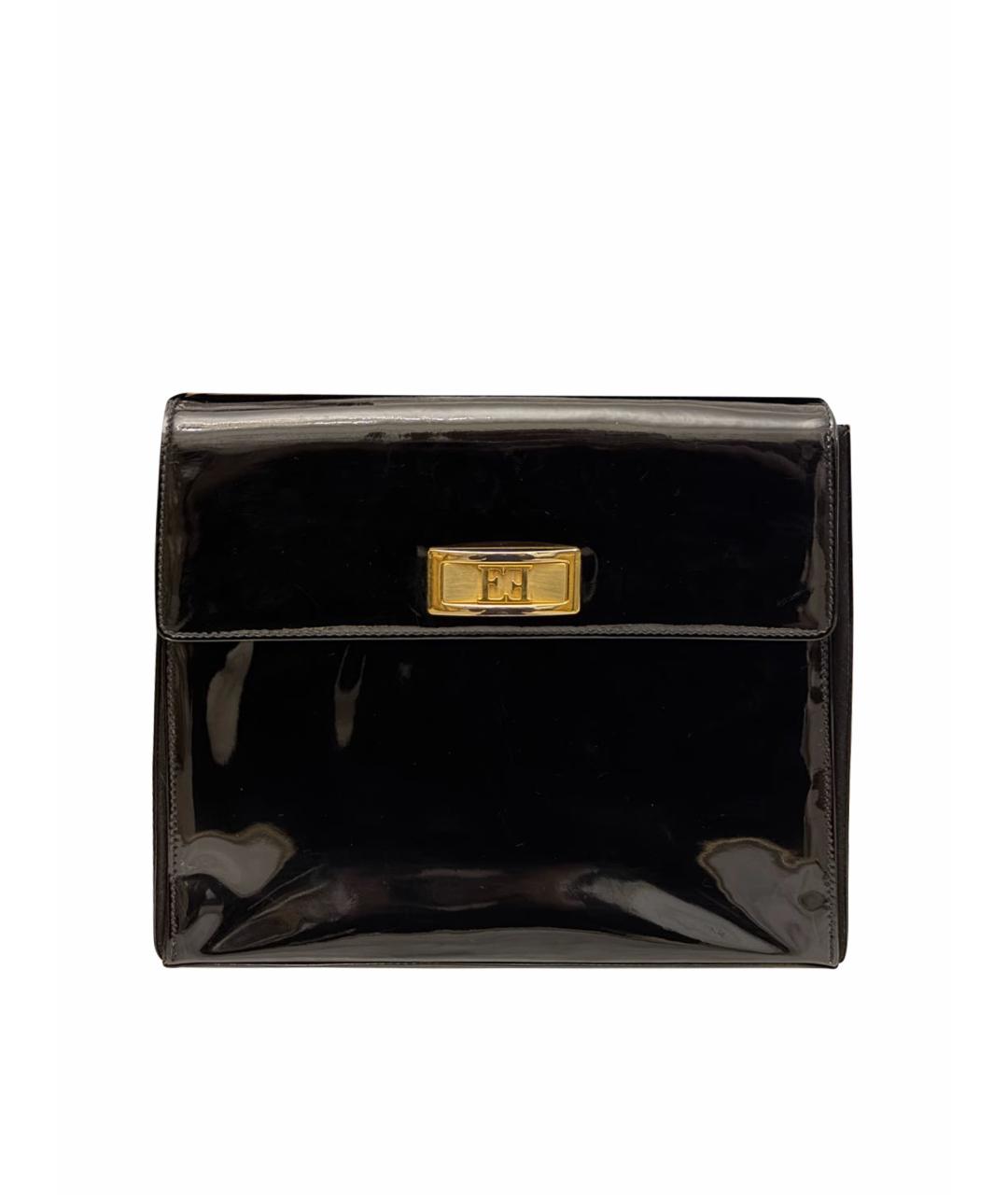 ESCADA Черная сумка с короткими ручками из лакированной кожи, фото 1