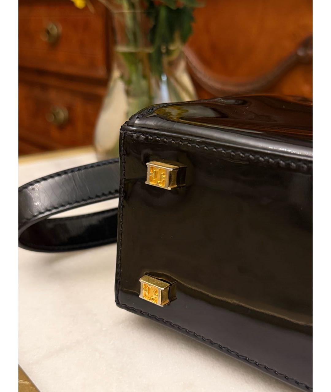 ESCADA Черная сумка с короткими ручками из лакированной кожи, фото 4