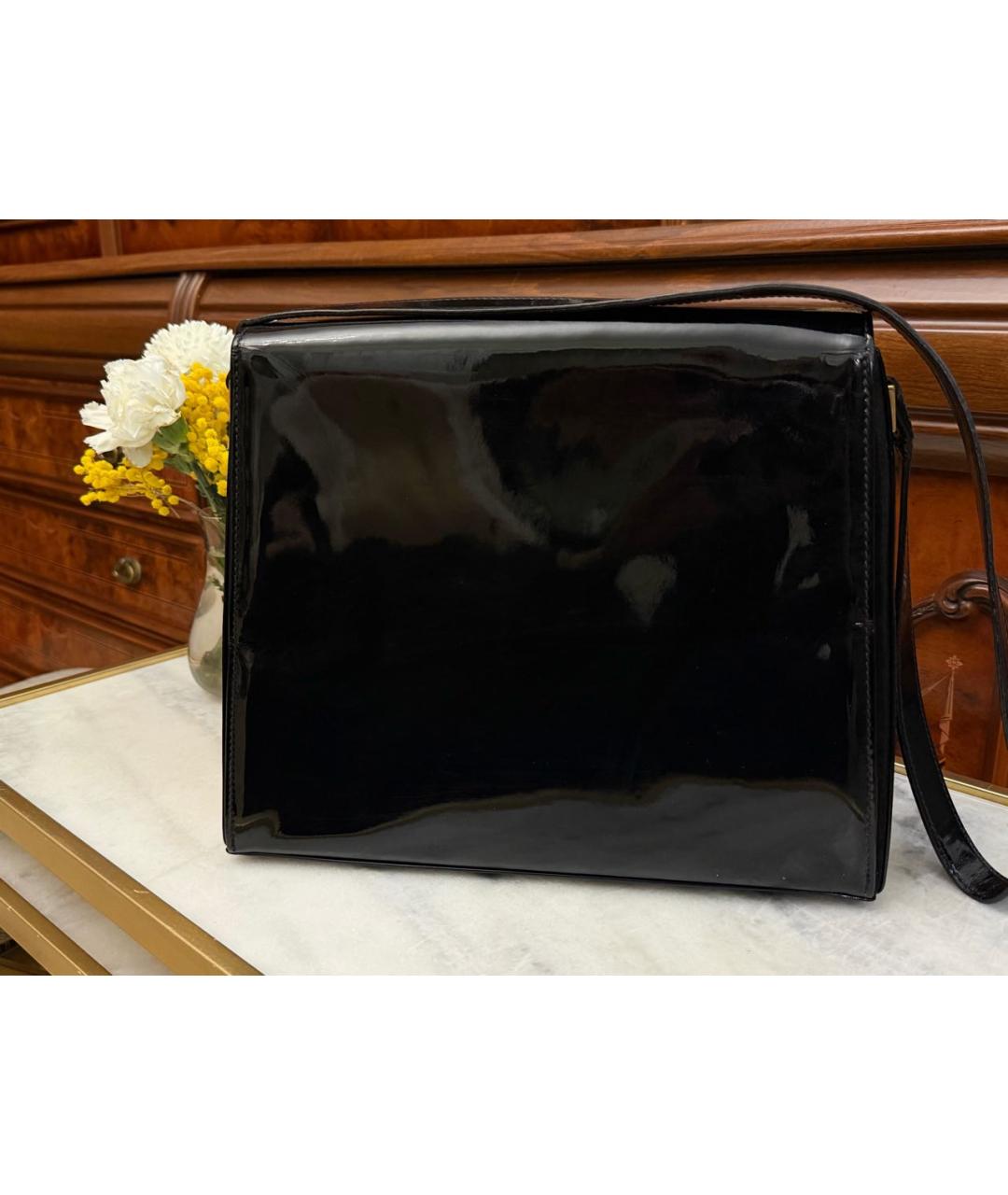 ESCADA Черная сумка с короткими ручками из лакированной кожи, фото 5