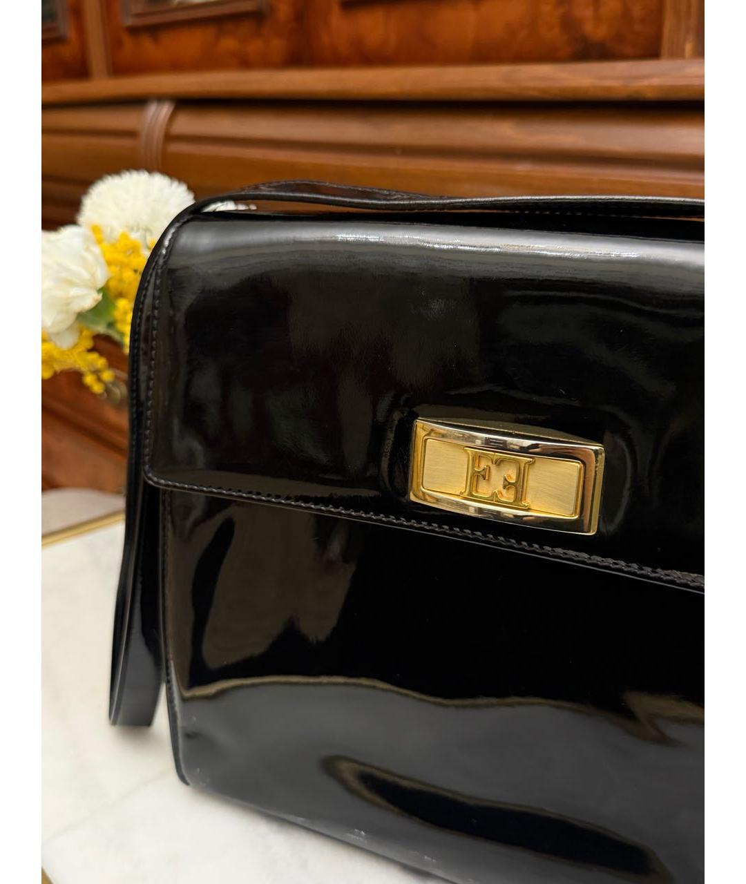 ESCADA Черная сумка с короткими ручками из лакированной кожи, фото 2