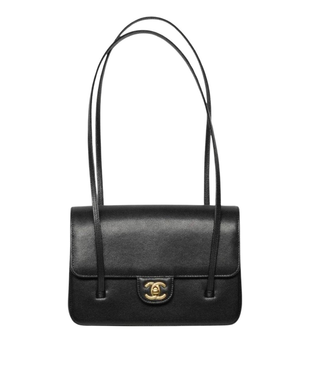 CHANEL Черная кожаная сумка через плечо, фото 1