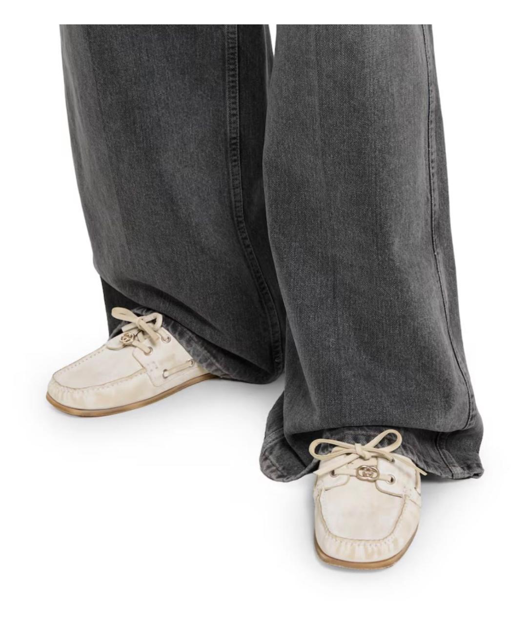 GUCCI Белые кожаные мокасины, фото 3