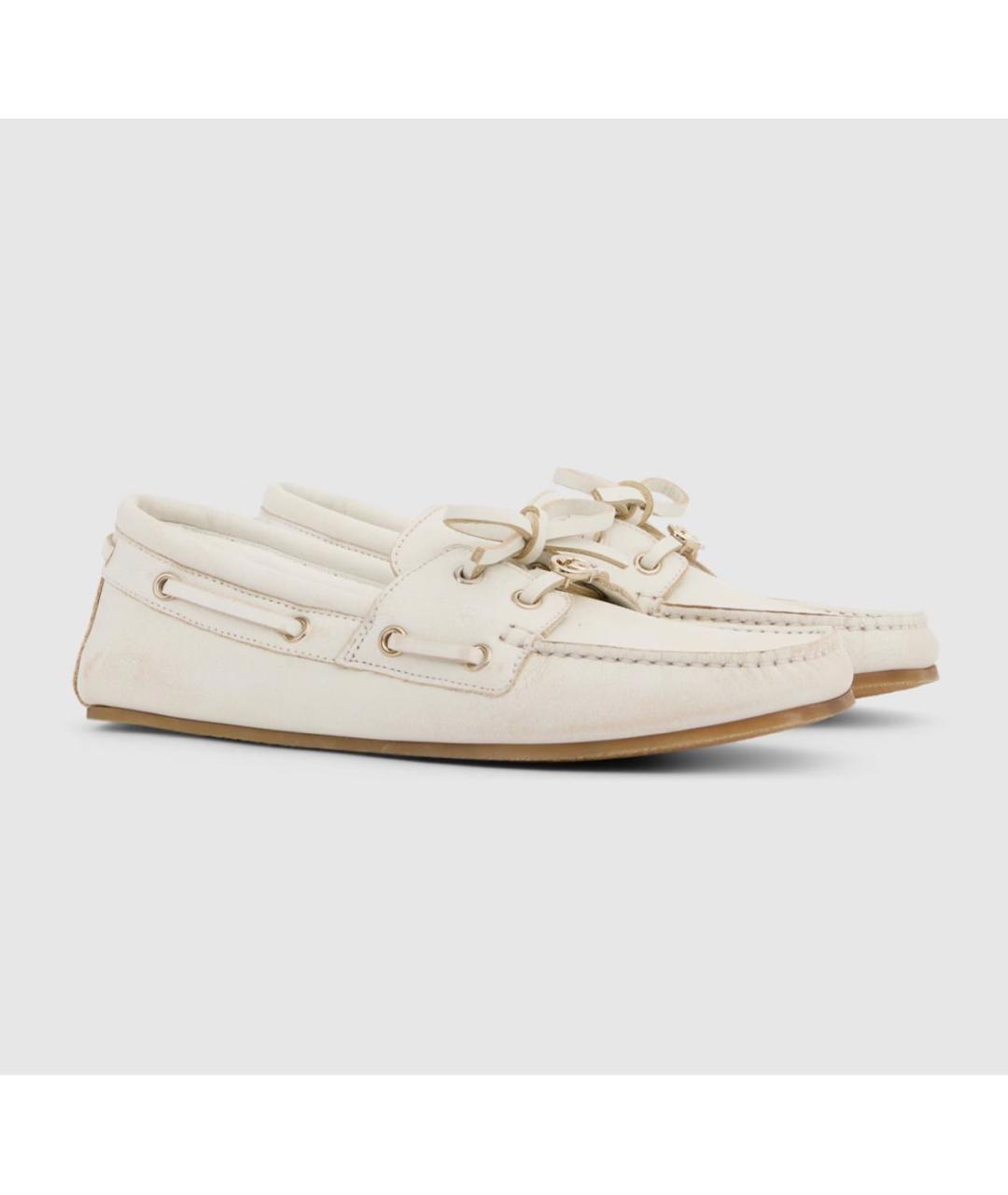 GUCCI Белые кожаные мокасины, фото 2
