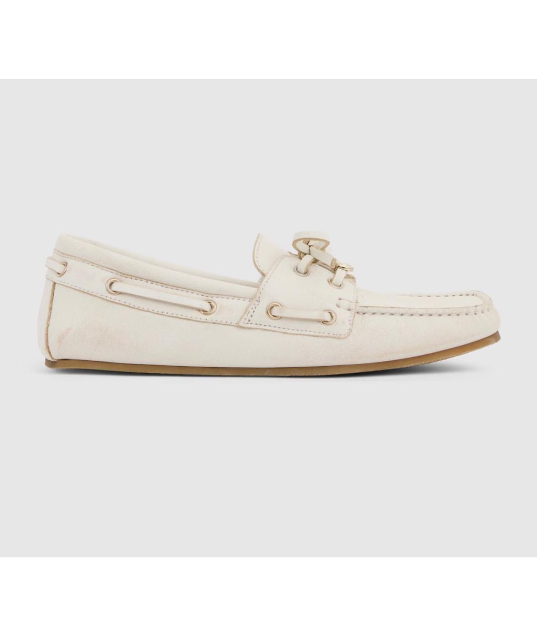 GUCCI Белые кожаные мокасины, фото 6