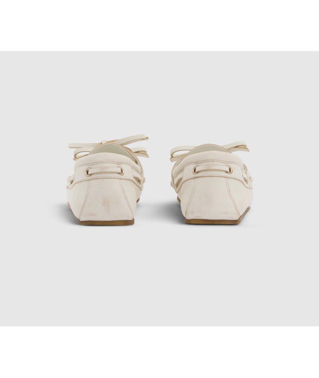 GUCCI Белые кожаные мокасины, фото 4
