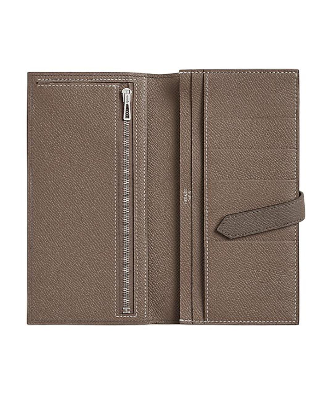 HERMES Серый кожаный кошелек, фото 2