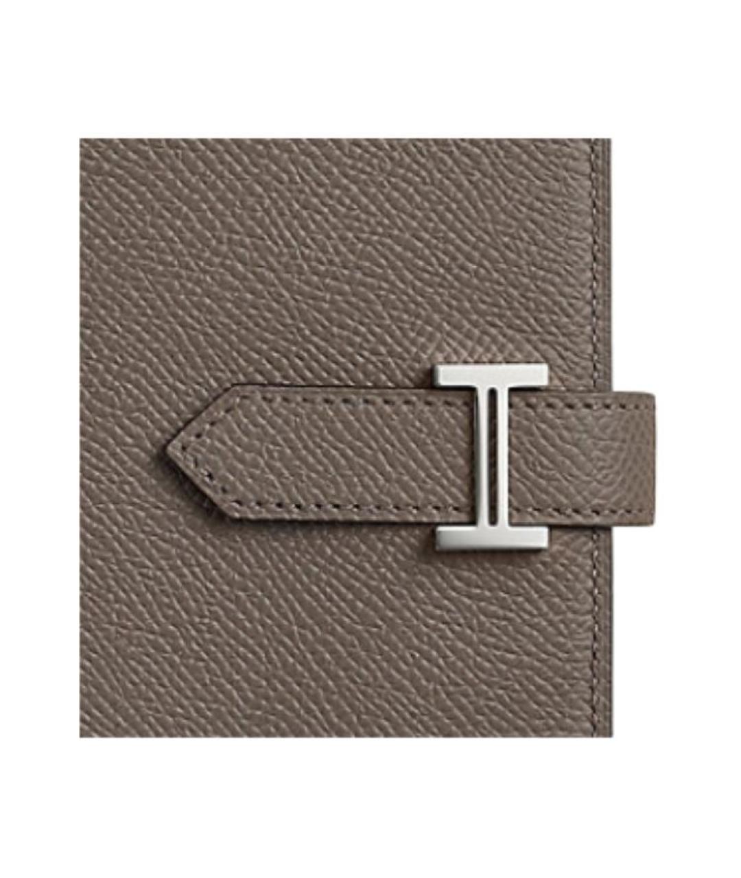 HERMES Серый кожаный кошелек, фото 3