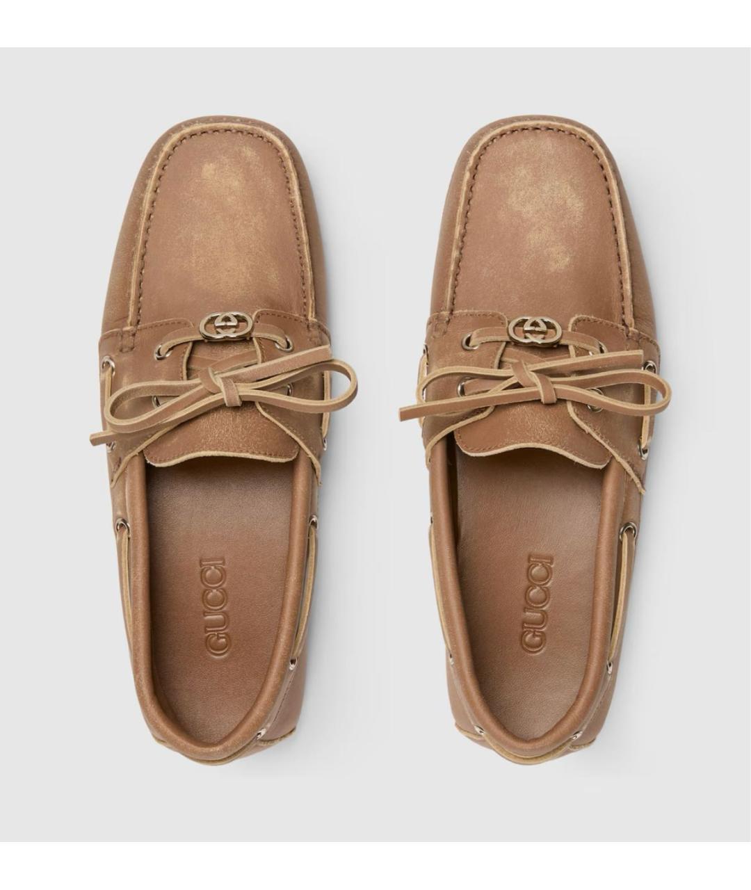 GUCCI Коричневые кожаные мокасины, фото 5