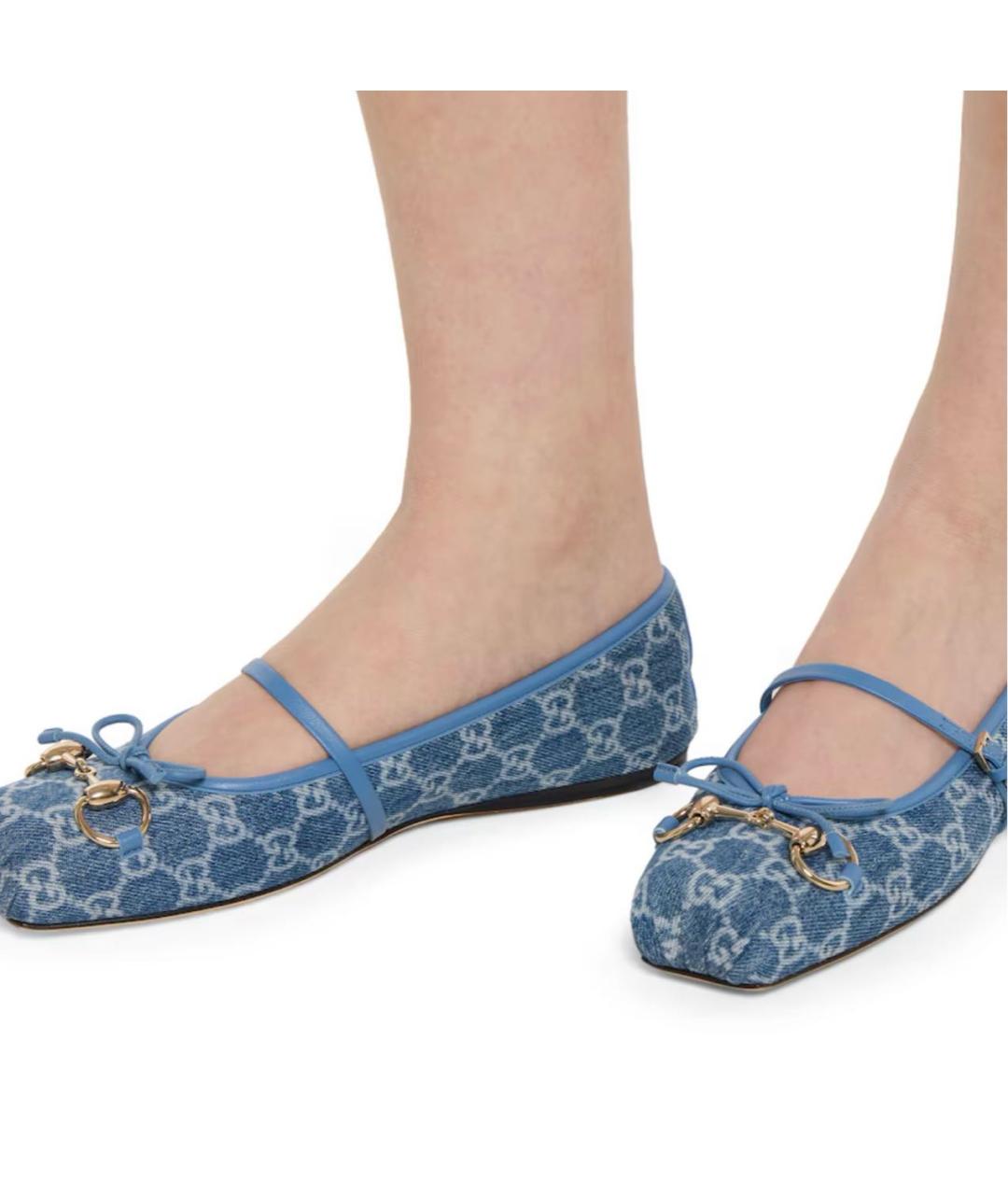 GUCCI Синие балетки, фото 3
