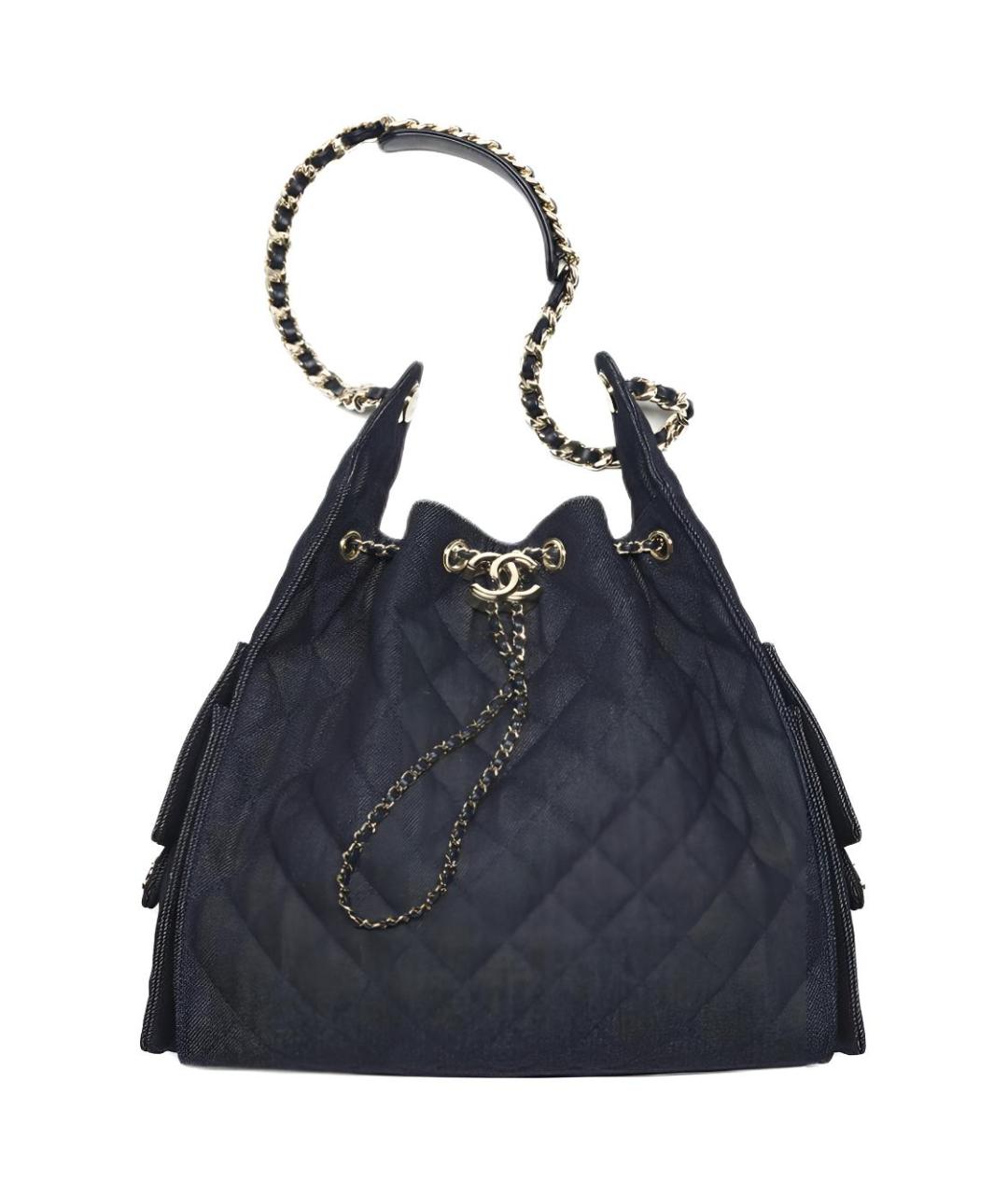 CHANEL Темно-синяя деним сумка через плечо, фото 1