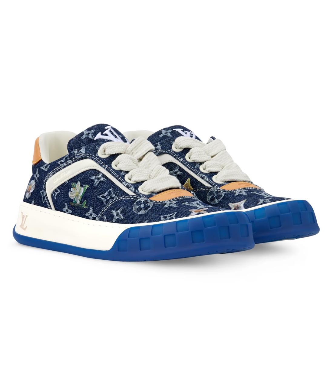 LOUIS VUITTON Синие низкие кроссовки / кеды, фото 3