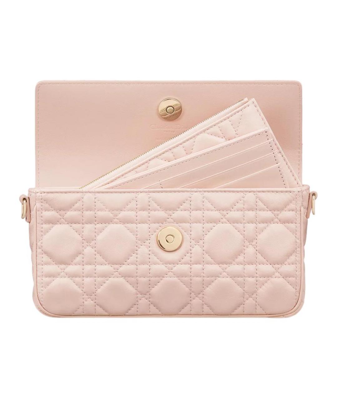 CHRISTIAN DIOR Розовая кожаная сумка через плечо, фото 5