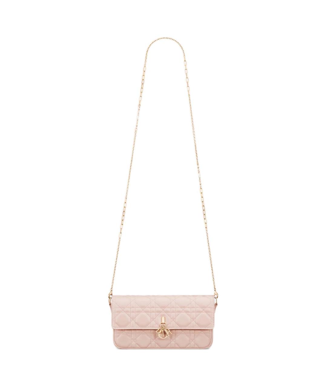 CHRISTIAN DIOR Розовая кожаная сумка через плечо, фото 2