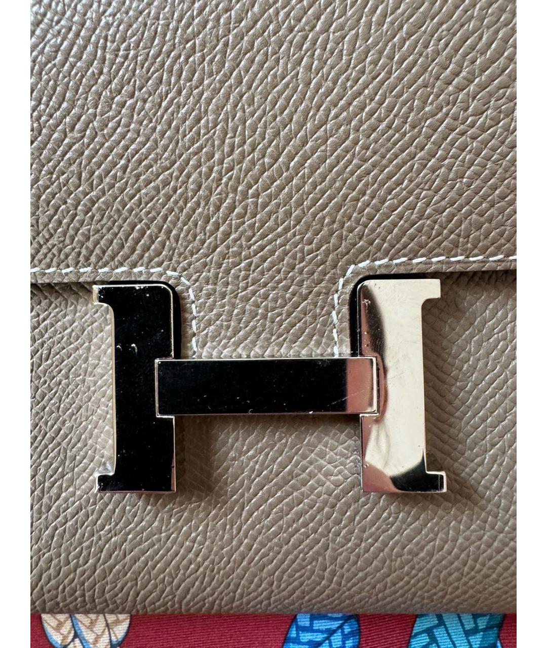 HERMES Коричневая кожаная сумка через плечо, фото 6