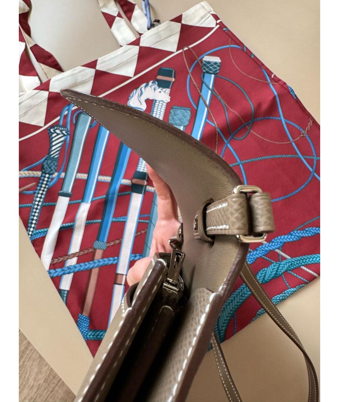 HERMES Коричневая кожаная сумка через плечо, фото 4