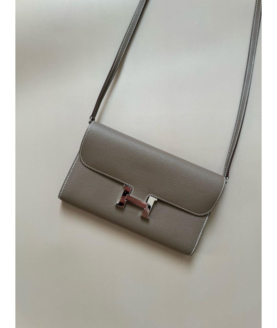 HERMES Коричневая кожаная сумка через плечо, фото 8