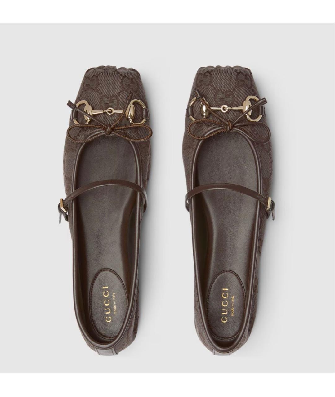 GUCCI Коричневые балетки, фото 5