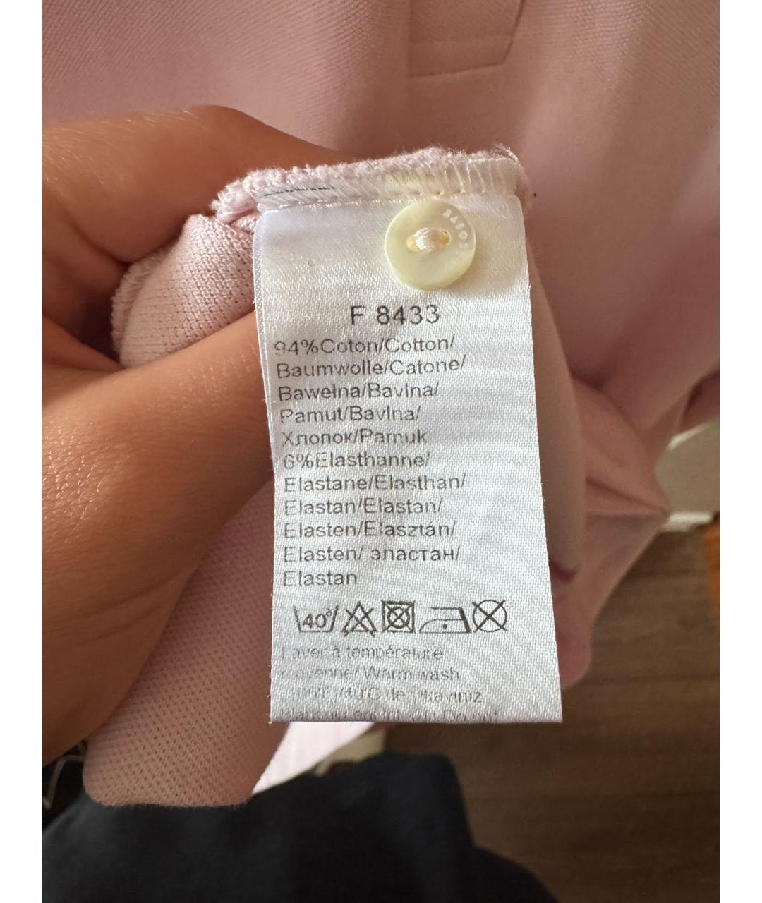 LACOSTE Розовое хлопко-эластановое повседневное платье, фото 2