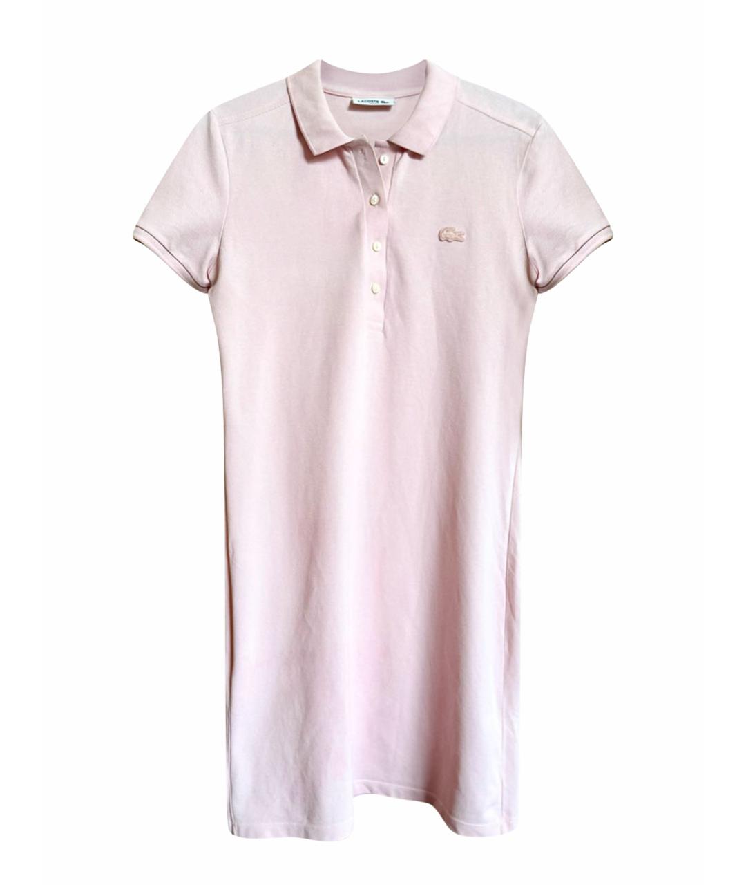 LACOSTE Розовое хлопко-эластановое повседневное платье, фото 1
