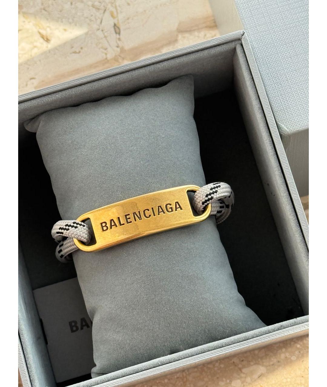 BALENCIAGA Золотой металлический браслет, фото 4