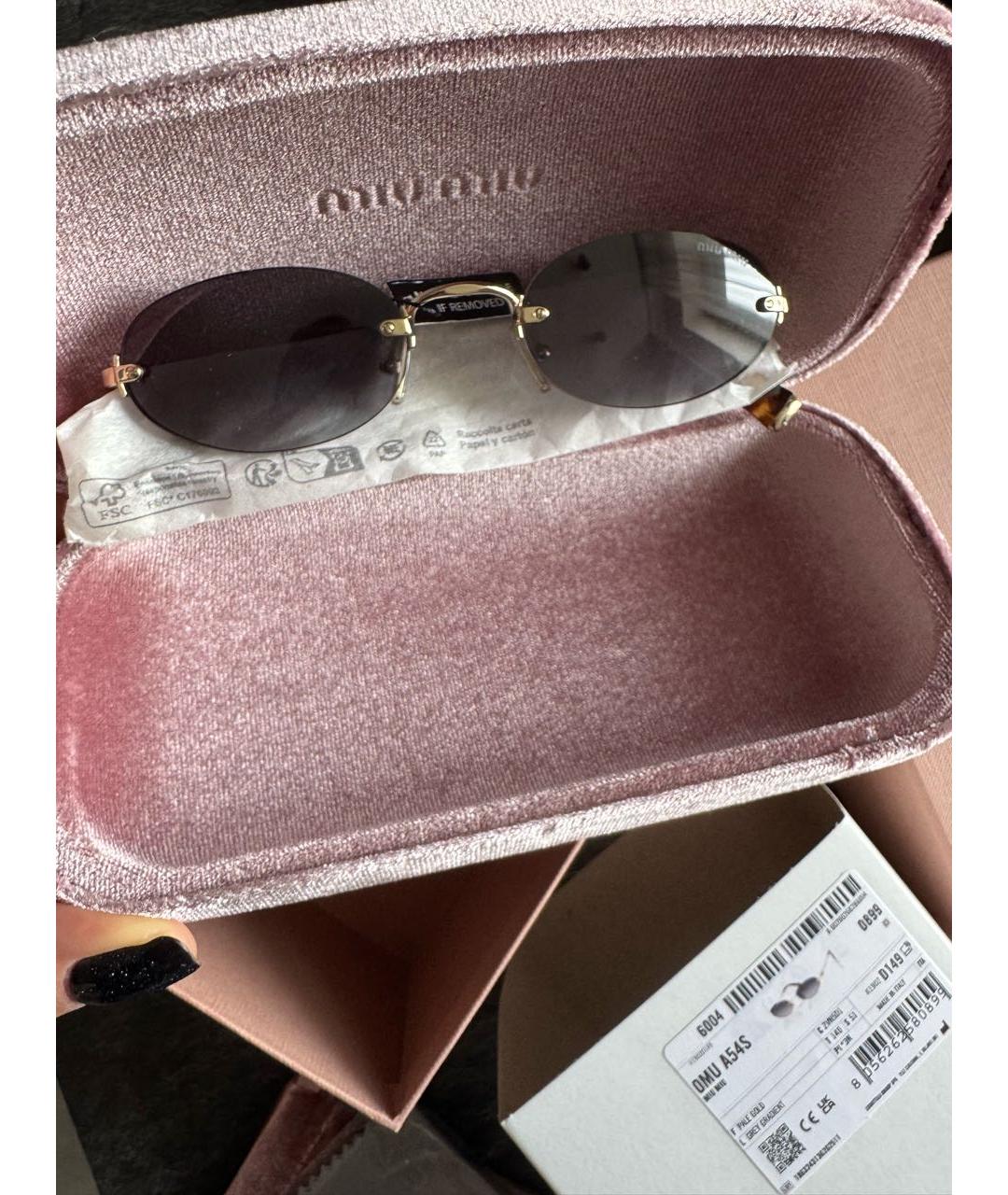 MIU MIU Фиолетовые металлические солнцезащитные очки, фото 2