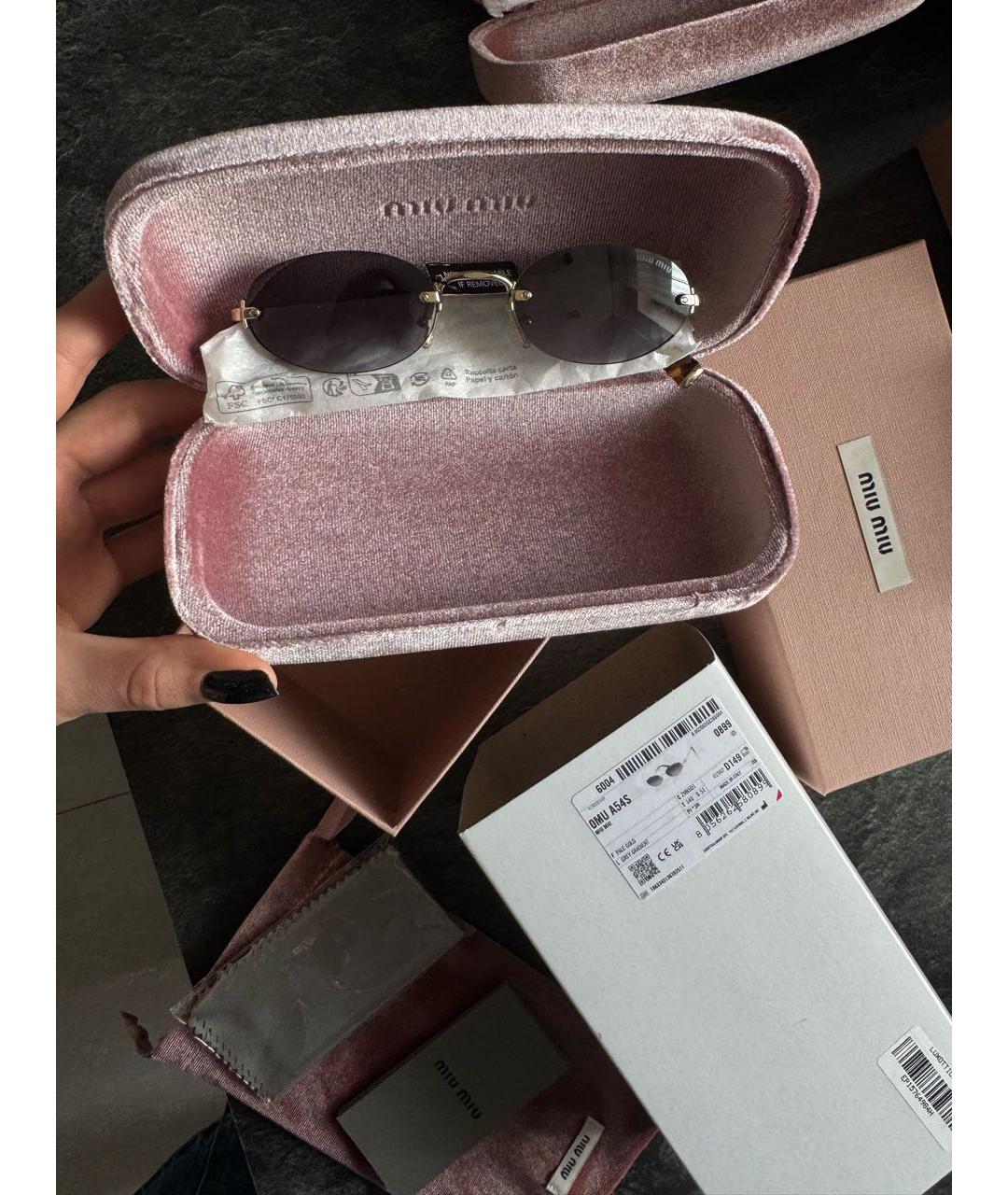 MIU MIU Фиолетовые металлические солнцезащитные очки, фото 3