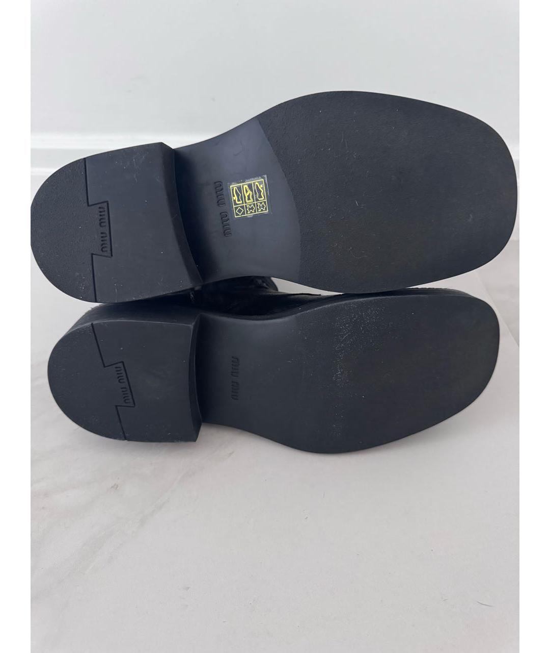 MIU MIU Черные кожаные ботинки, фото 5