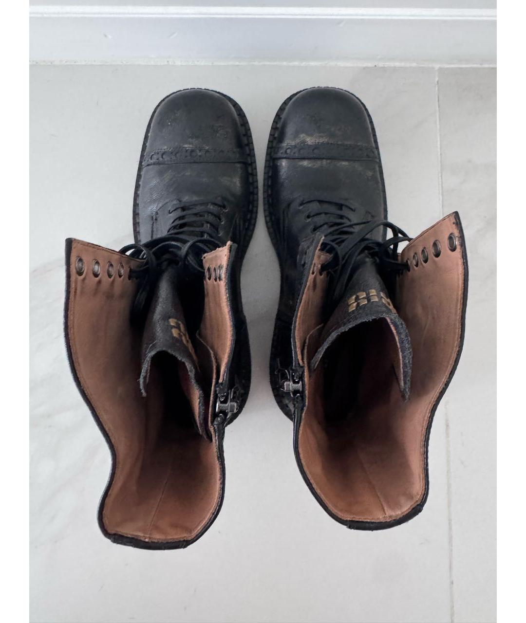 MIU MIU Черные кожаные ботинки, фото 3