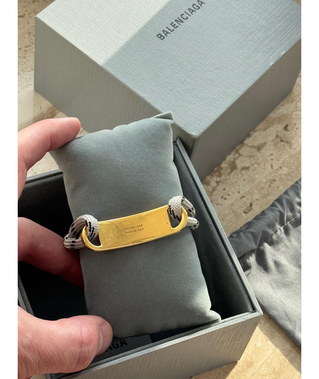 BALENCIAGA Золотой металлический браслет, фото 7