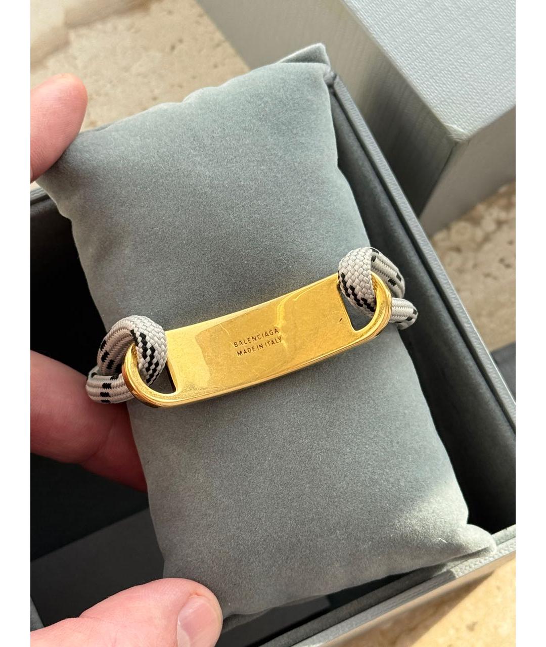 BALENCIAGA Золотой металлический браслет, фото 8