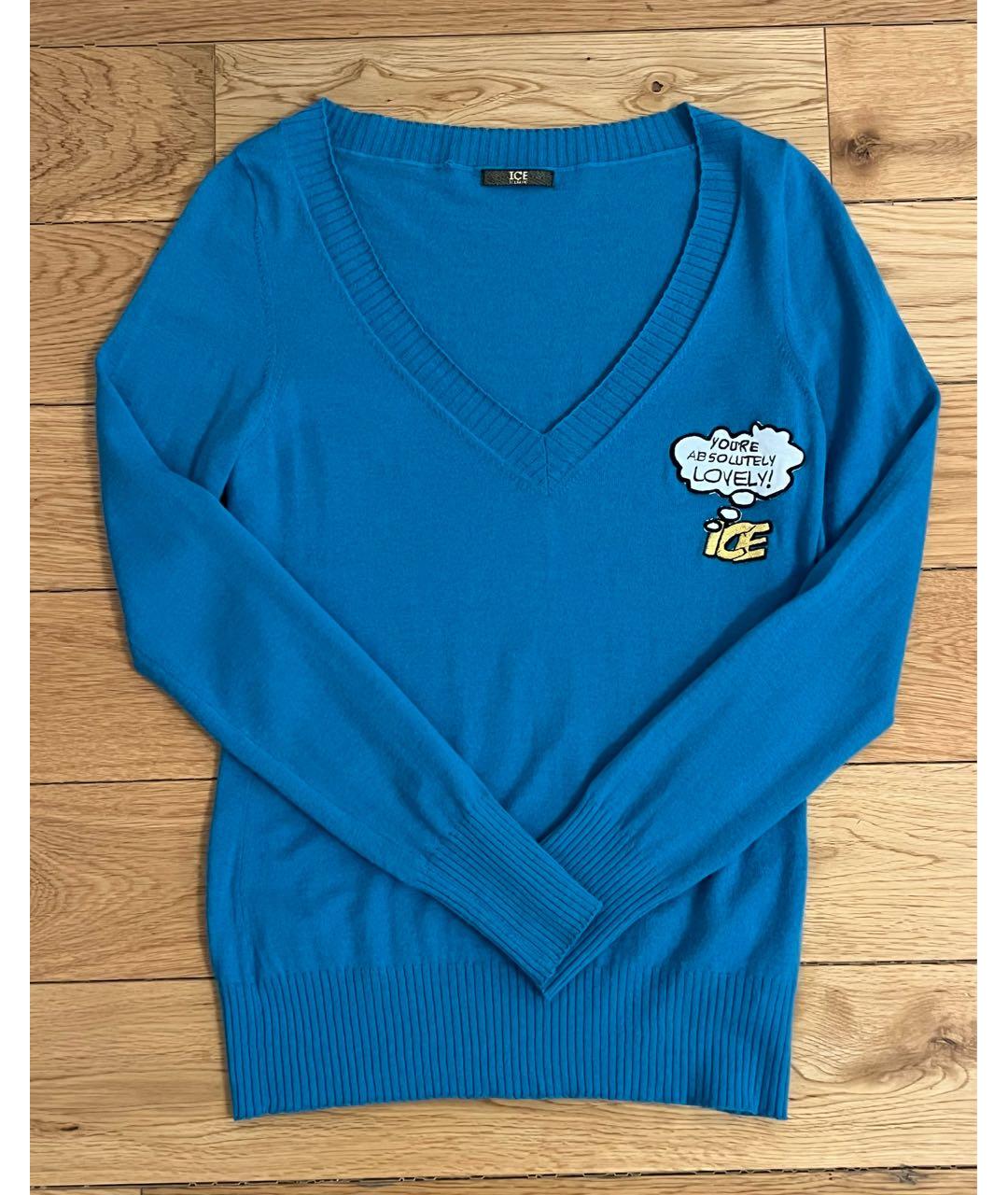 ICEBERG Бирюзовый шерстяной джемпер / свитер, фото 2