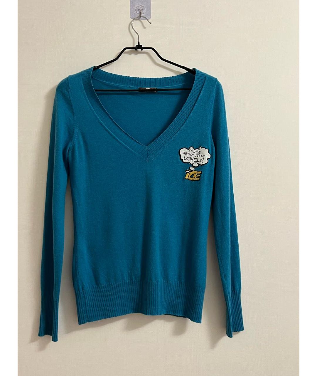 ICEBERG Бирюзовый шерстяной джемпер / свитер, фото 4