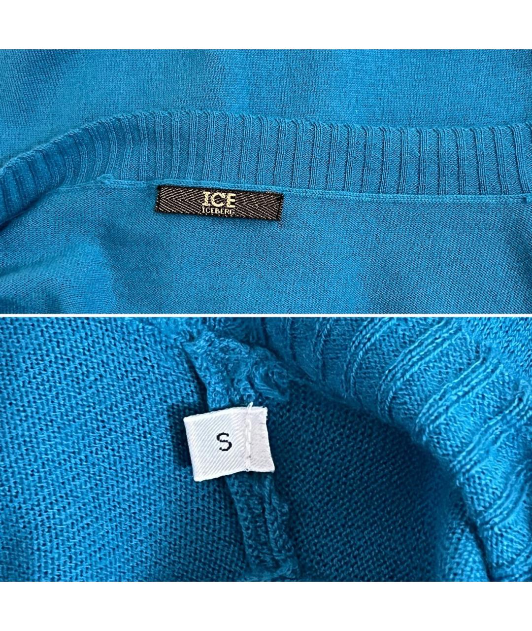 ICEBERG Бирюзовый шерстяной джемпер / свитер, фото 8