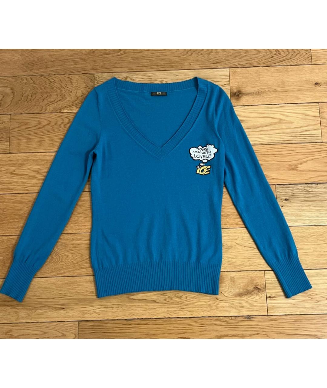 ICEBERG Бирюзовый шерстяной джемпер / свитер, фото 9