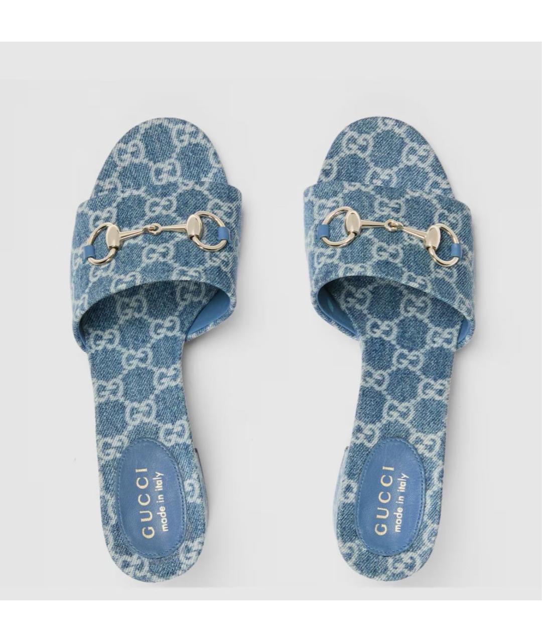 GUCCI Голубые мюли, фото 5
