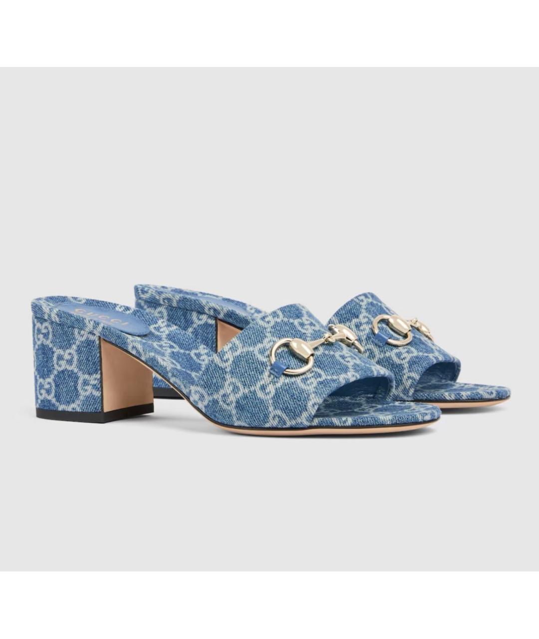 GUCCI Голубые мюли, фото 2