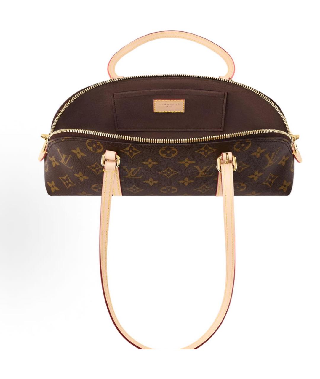 LOUIS VUITTON Коричневая кожаная сумка через плечо, фото 4