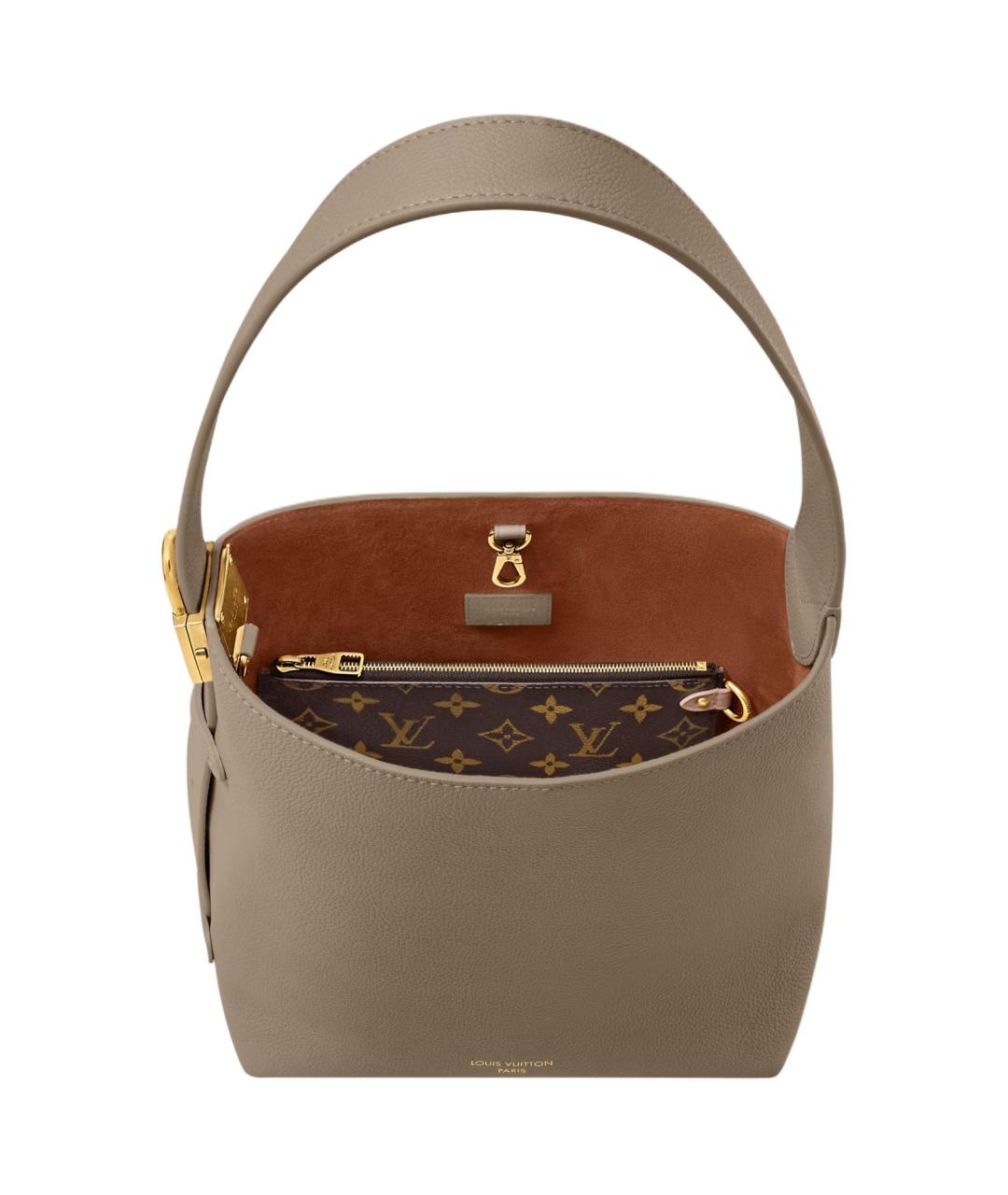 LOUIS VUITTON Коричневая кожаная сумка через плечо, фото 5