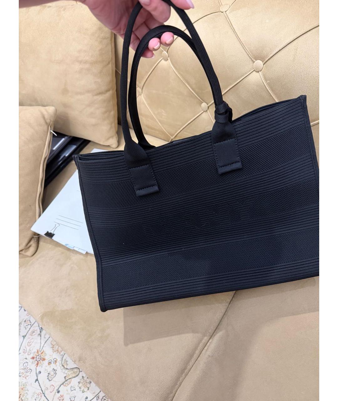 DKNY Черная жаккардовая сумка тоут, фото 3