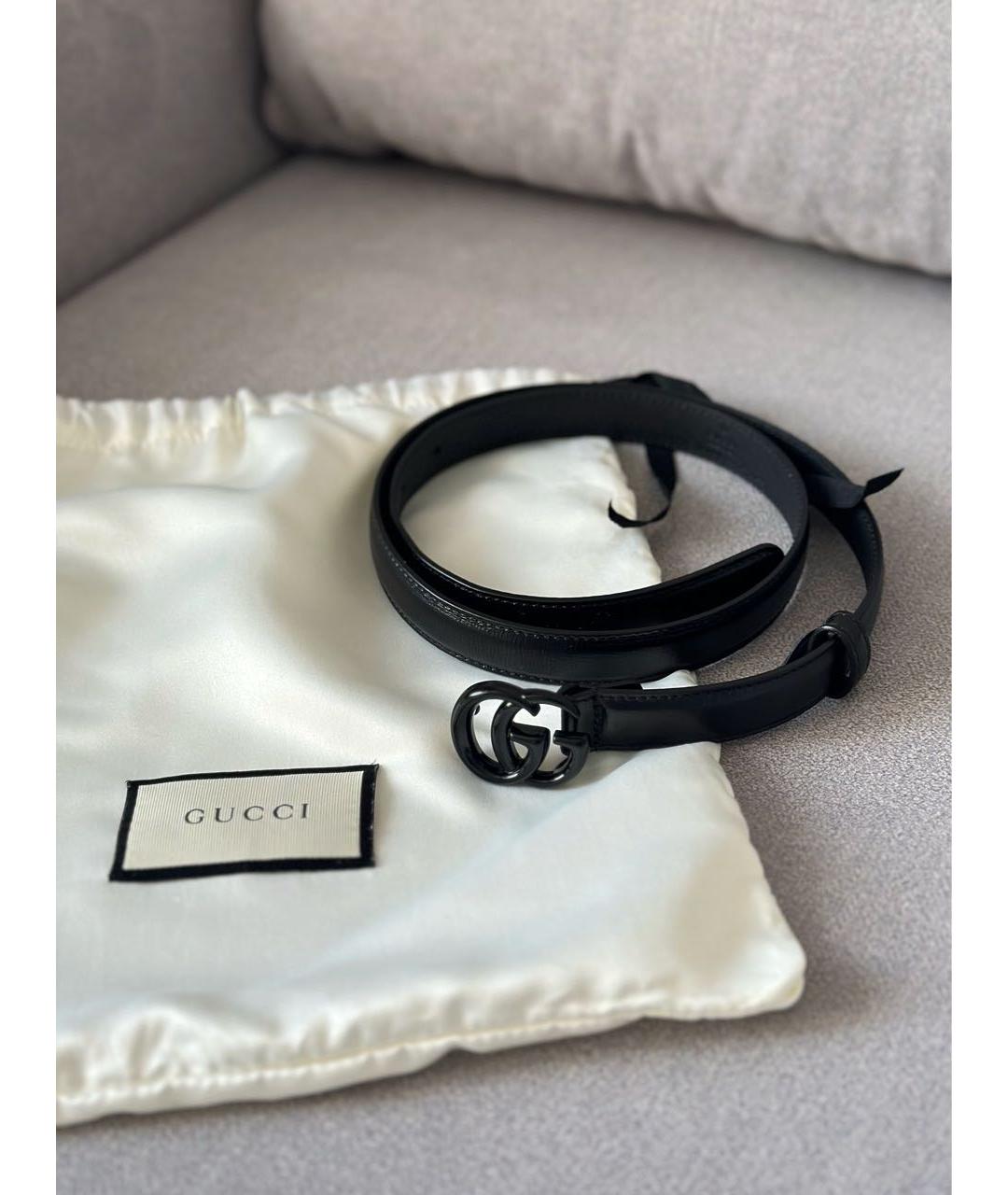 GUCCI Черный кожаный ремень, фото 2