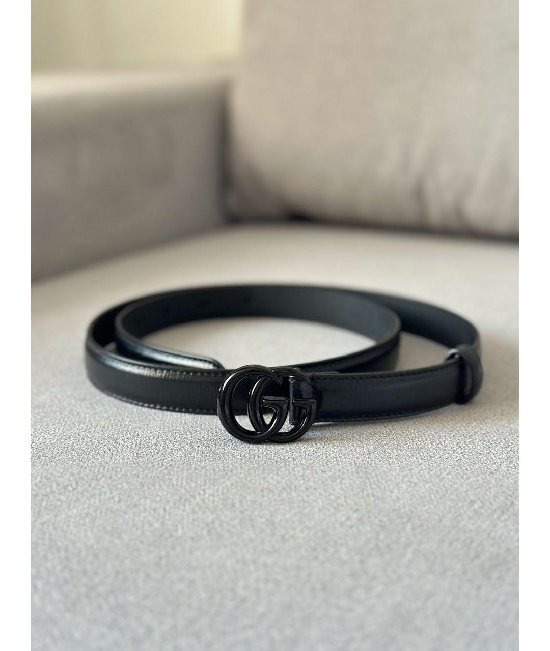 GUCCI Черный кожаный ремень, фото 3