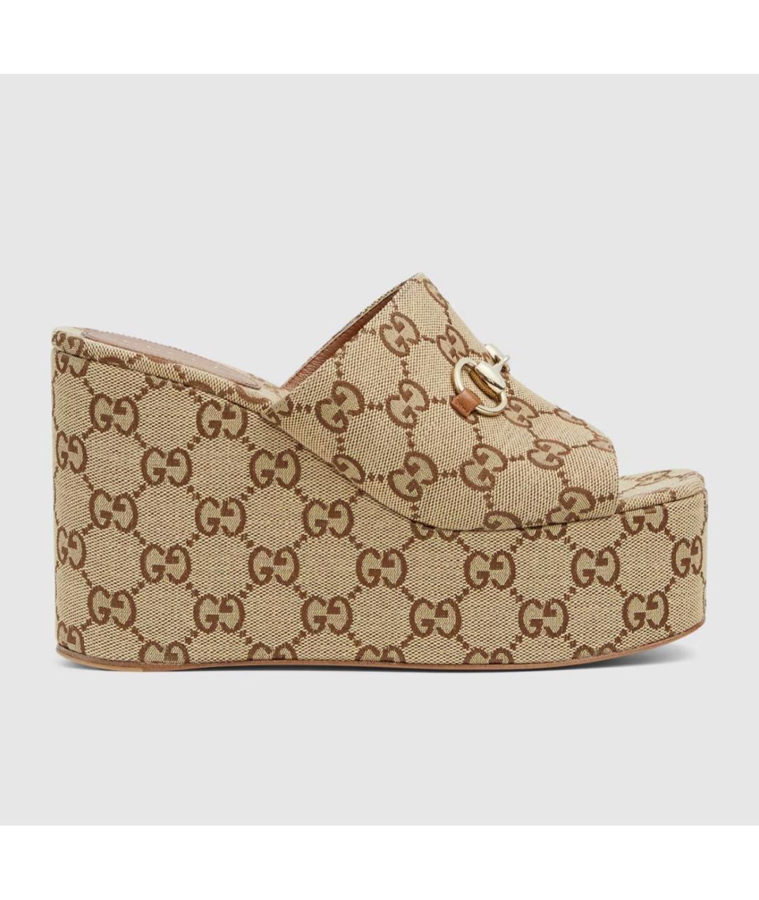 GUCCI Бежевые босоножки, фото 6