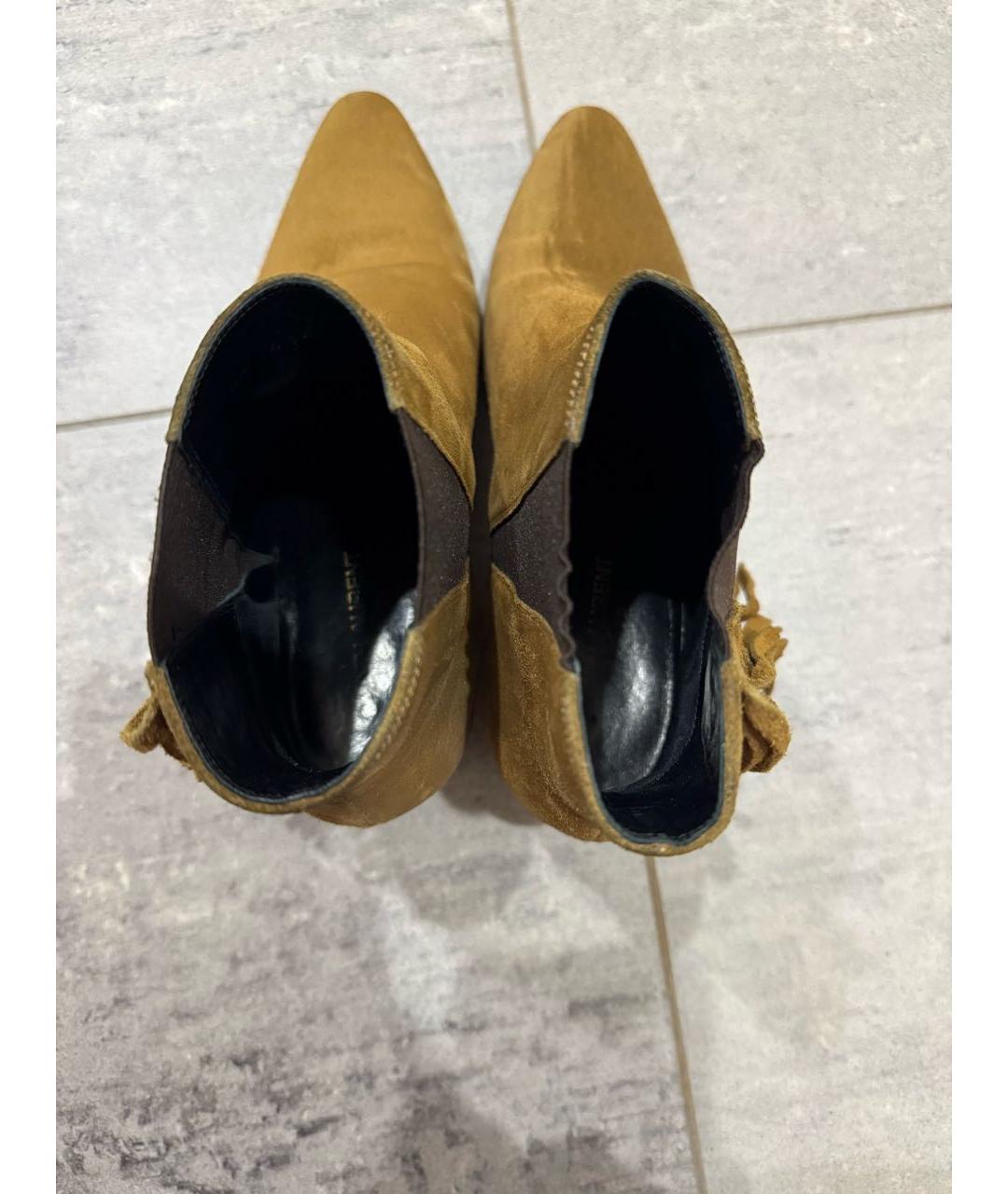 SAINT LAURENT Коричневые замшевые полусапоги, фото 3